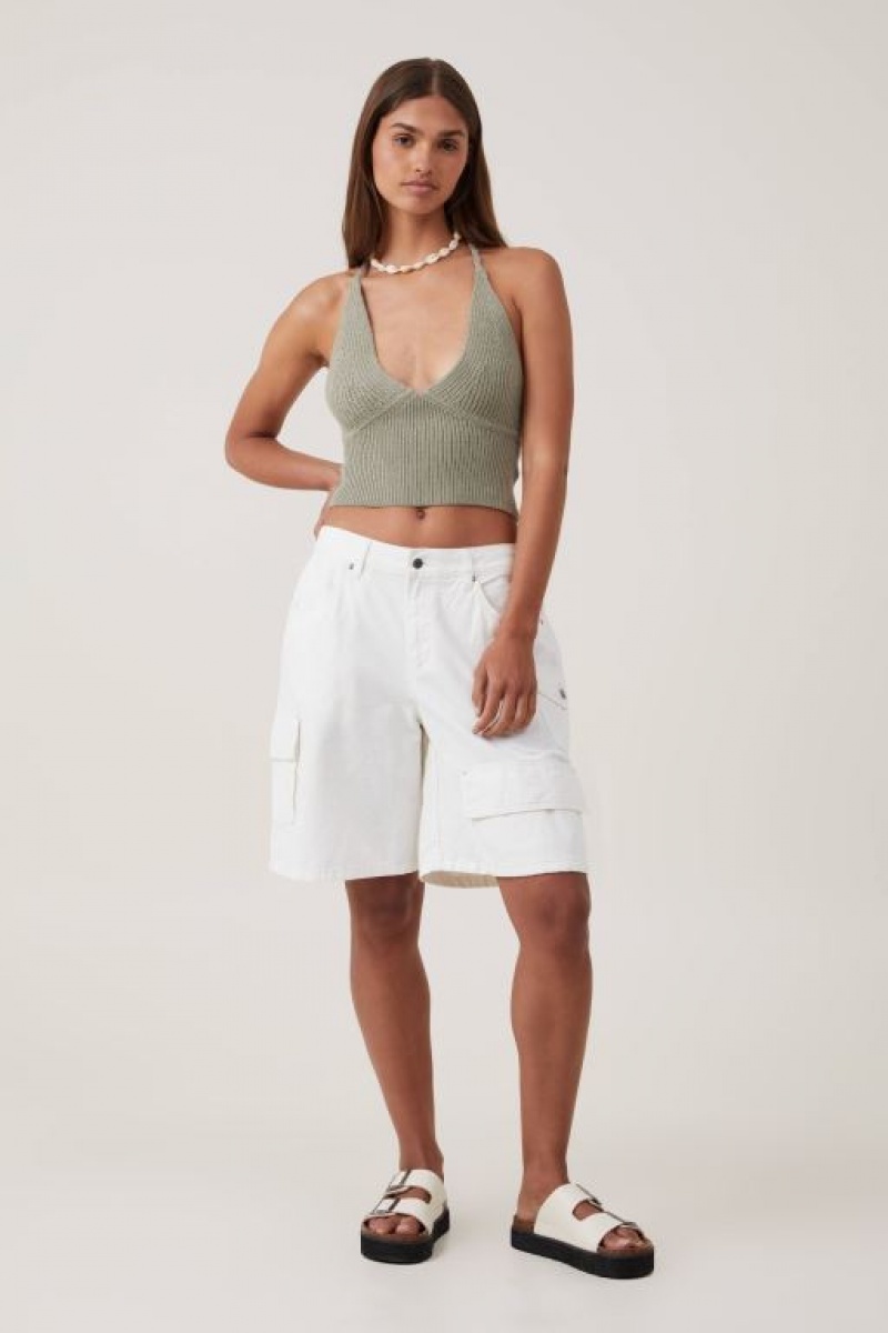 Cotton On Sun Set Halter Women's Knitwear Olive | YInj7rPUMeM