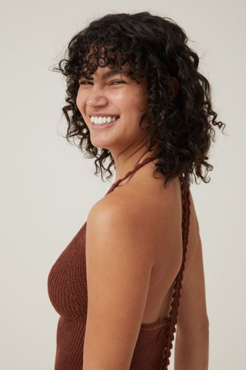 Cotton On Sun Set Halter Women's Knitwear Brown | 54HZykzZF9P