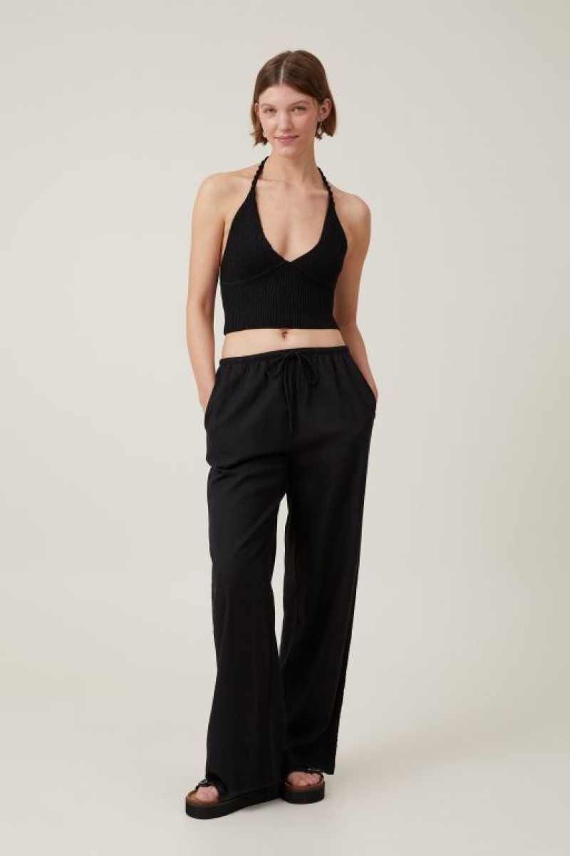 Cotton On Sun Set Halter Women's Knitwear Black | rOCrA7hFqIJ