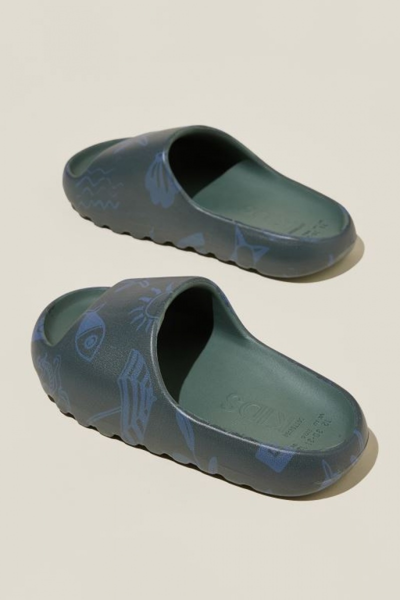 Cotton On Sunny Beach Slide Girls' Sandals Green | CFLdGAKeahD