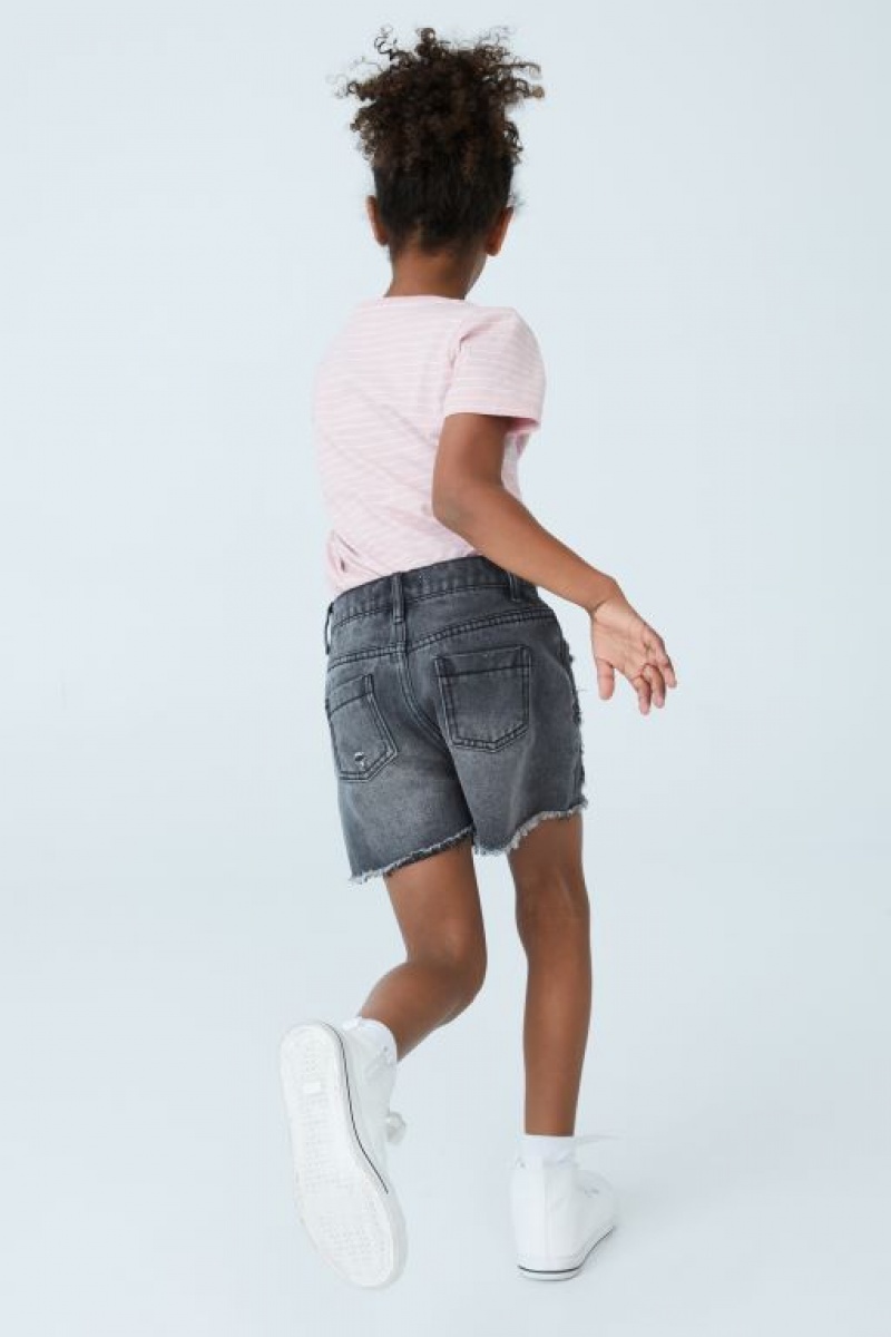 Cotton On Sunny Denim Girls' Shorts Black Wash | Oxx5Ircuvde