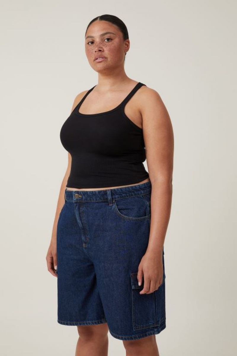 Cotton On Super Baggy Cargo Denim Jort Women's Shorts Blue | 0pwtli5adXz