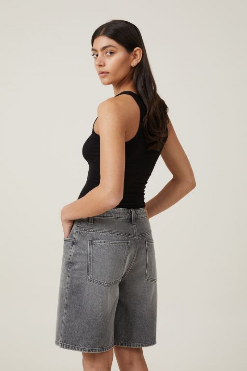 Cotton On Super Baggy Denim Jort Women's Shorts Grey | r4WzNenmnS7