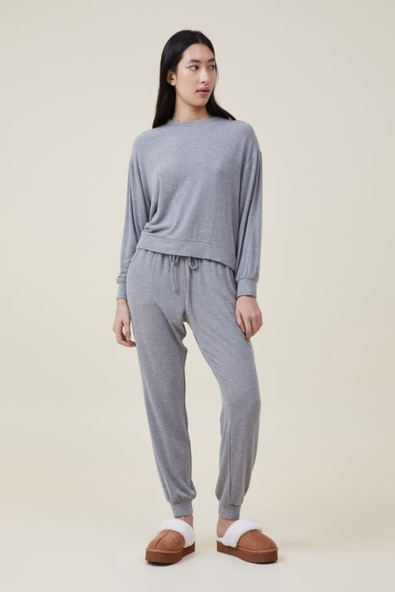 Cotton On Super Soft Long Sleeve Crew Women's Jumpers Grey | vcjRUwabXph