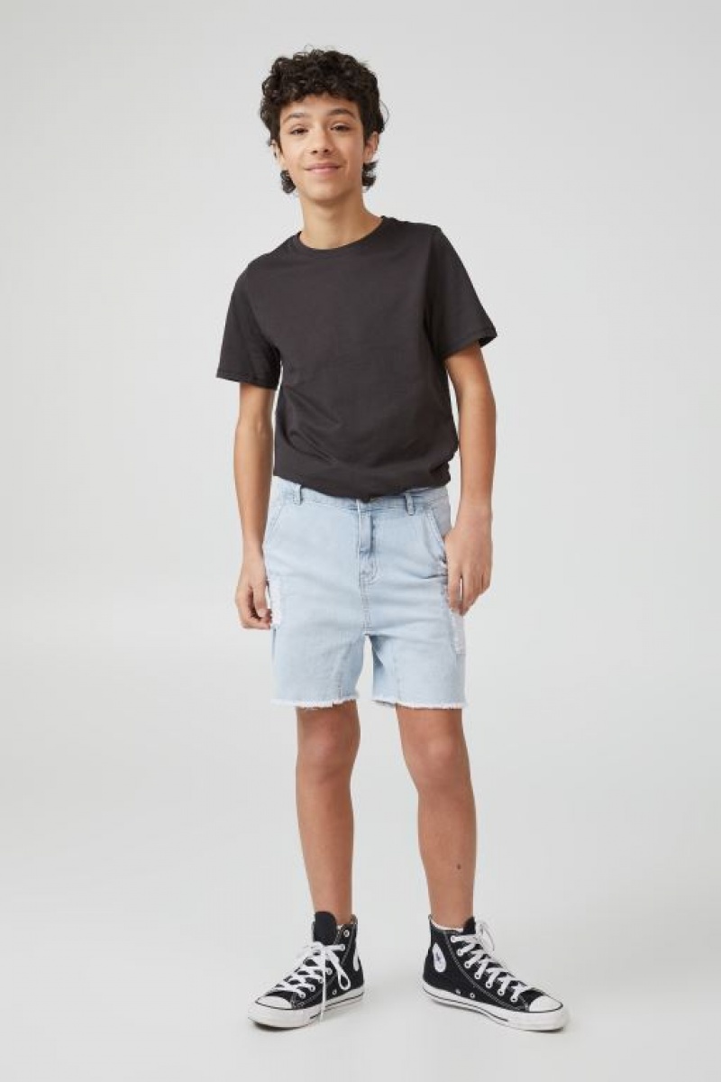 Cotton On Super Straight Fit Boys' Shorts Light Blue | PIeMpxBXt1I