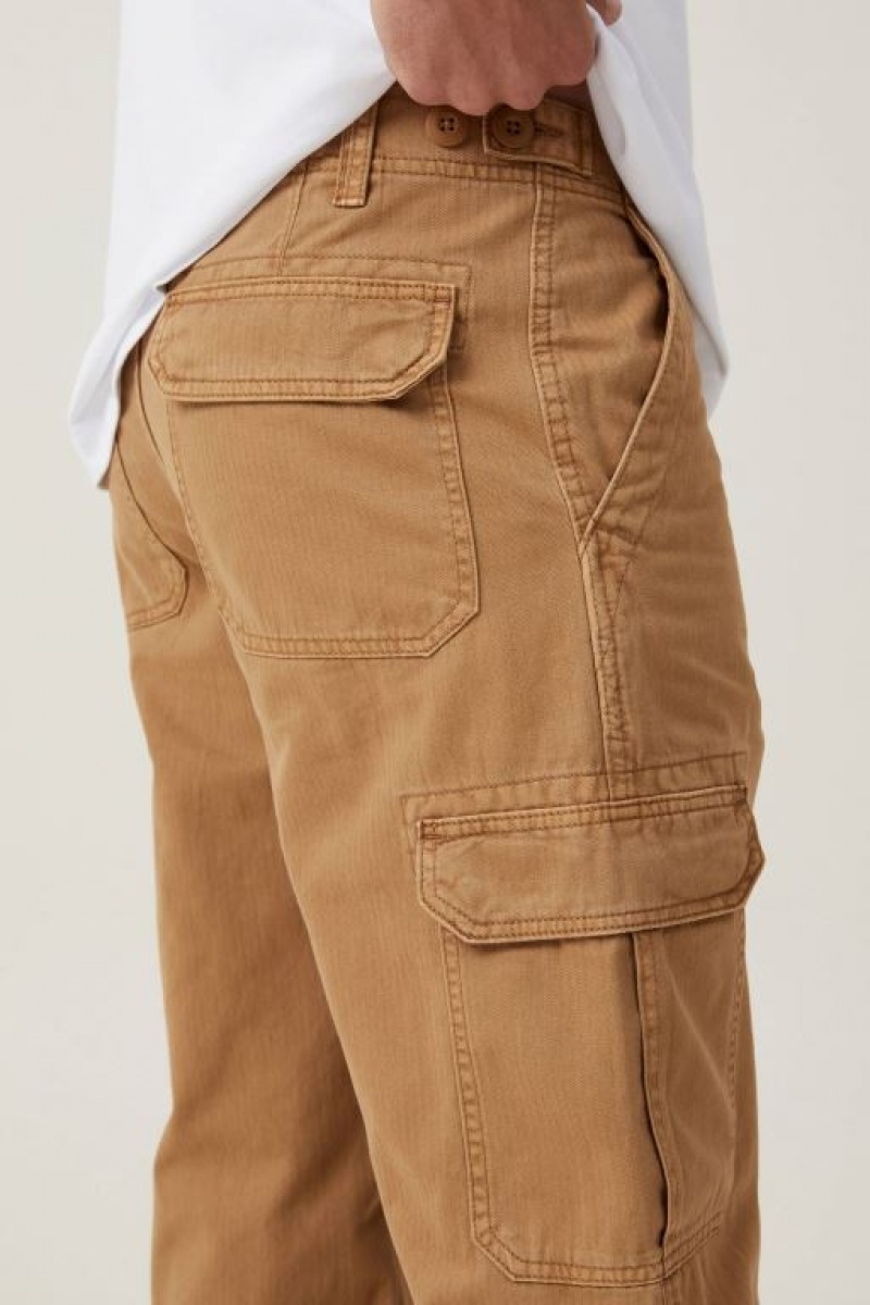Cotton On Tactical Cargo Men's Pants Brown | siR8HEndldU