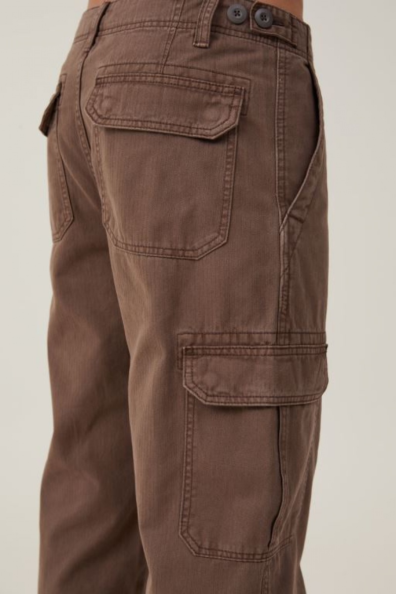 Cotton On Tactical Cargo Men's Pants Dark Brown | 8Sc6wnJ8G0M
