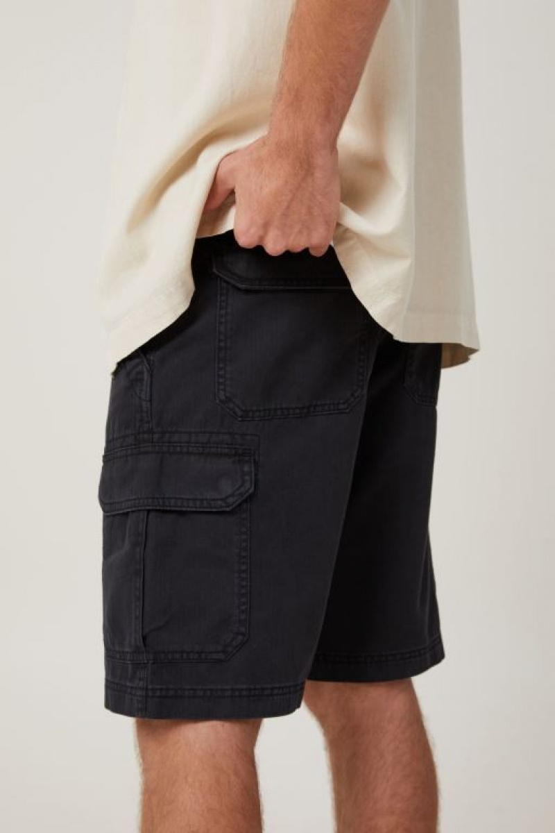 Cotton On Tactical Cargo Men's Shorts Black | X1yEPuIPttF