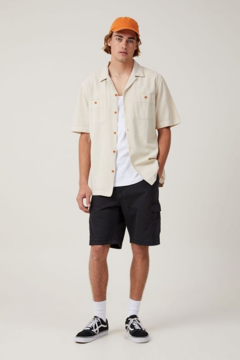 Cotton On Tactical Cargo Men\'s Shorts Black | X1yEPuIPttF