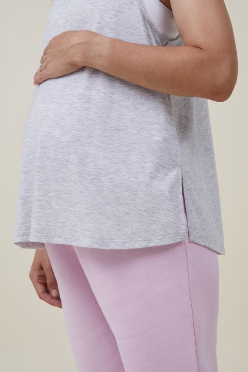 Cotton On Tank V2 Women's Maternity Wear Grey | asUaKCULxsB