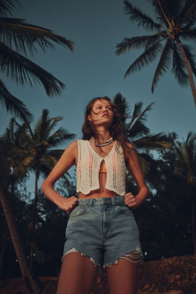 Cotton On Tape Yarn Vest Women's Tanks White | OHYPnH16LQw