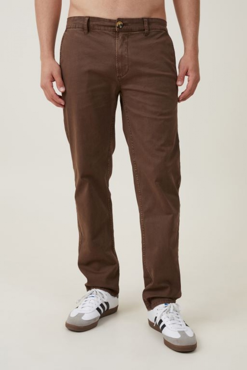 Cotton On Tapered Skinny Chino Men's Pants Chocolate | Dgitq7arCo3