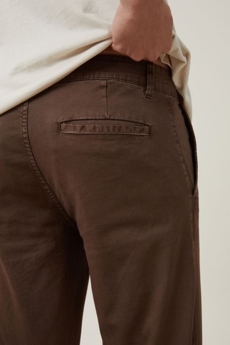 Cotton On Tapered Skinny Chino Men's Pants Chocolate | Dgitq7arCo3