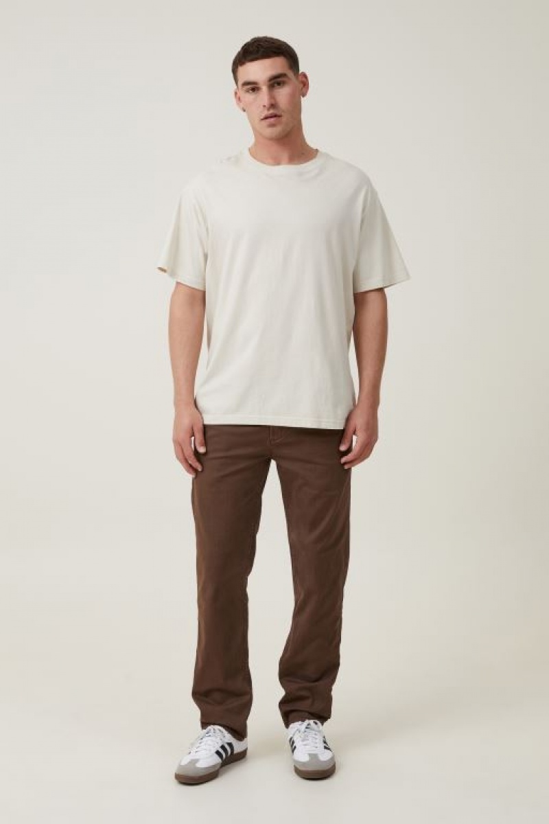 Cotton On Tapered Skinny Chino Men\'s Pants Chocolate | Dgitq7arCo3