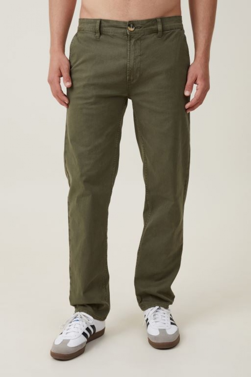 Cotton On Tapered Skinny Chino Men's Pants Olive | X41JhPhA56T