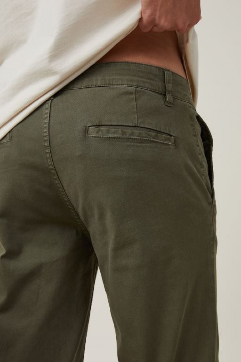 Cotton On Tapered Skinny Chino Men's Pants Olive | X41JhPhA56T