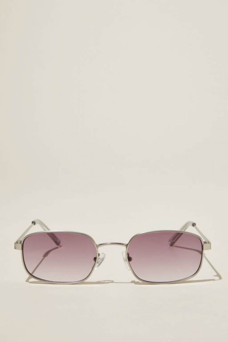 Cotton On Taylor Metal Women\'s Sunglasses Silver / Purple | dTFYR1TtRNd
