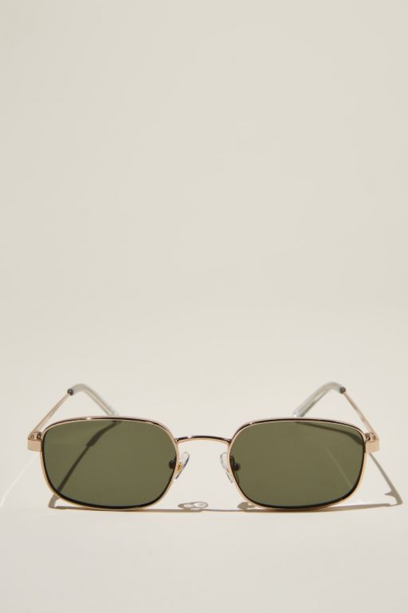 Cotton On Taylor Metal Women\'s Sunglasses Gold / Dark Green | kjybeEQZRdL