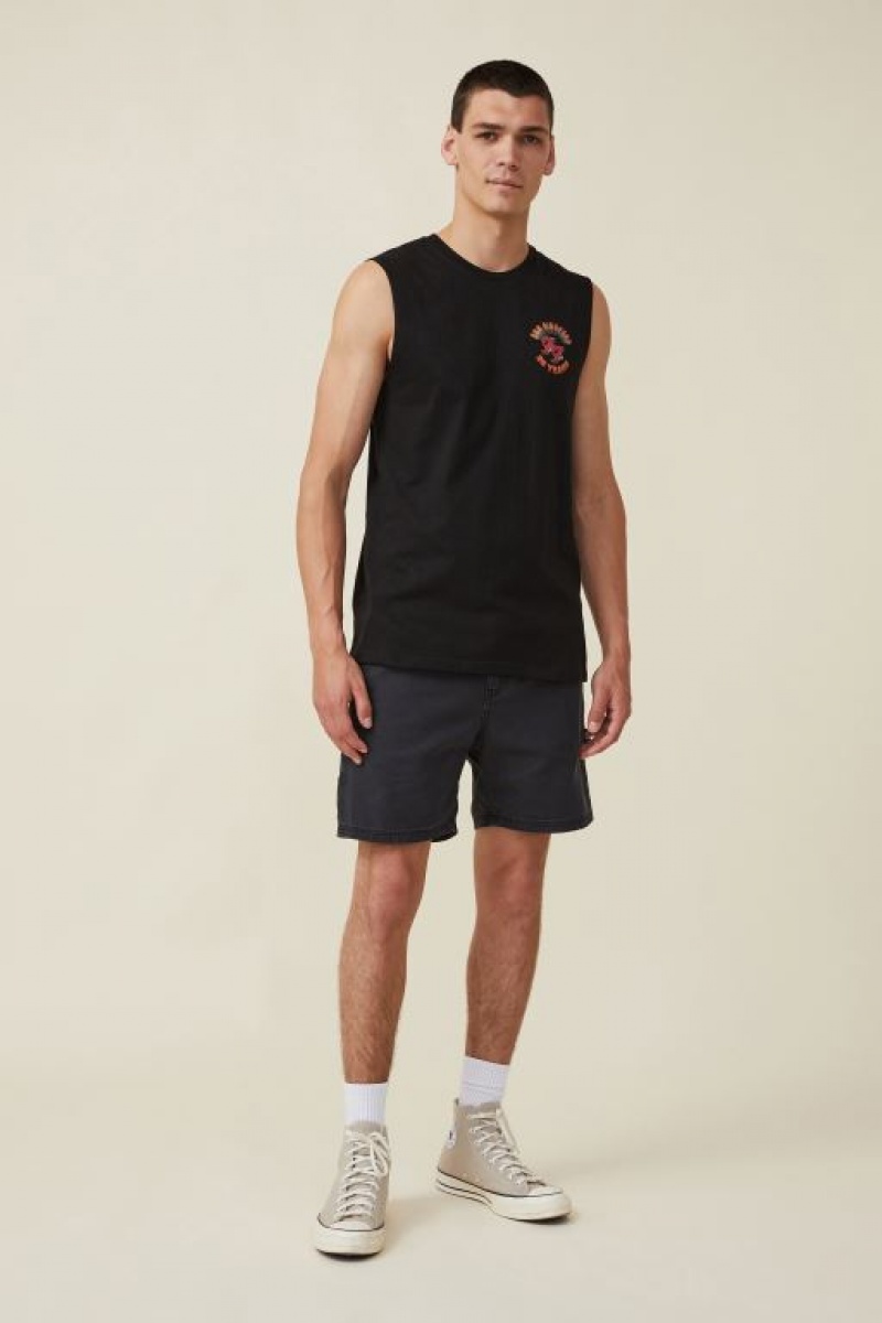 Cotton On Tbar Collab Muscle Men's Graphic T-Shirts Black | g3wWl9NWDDh