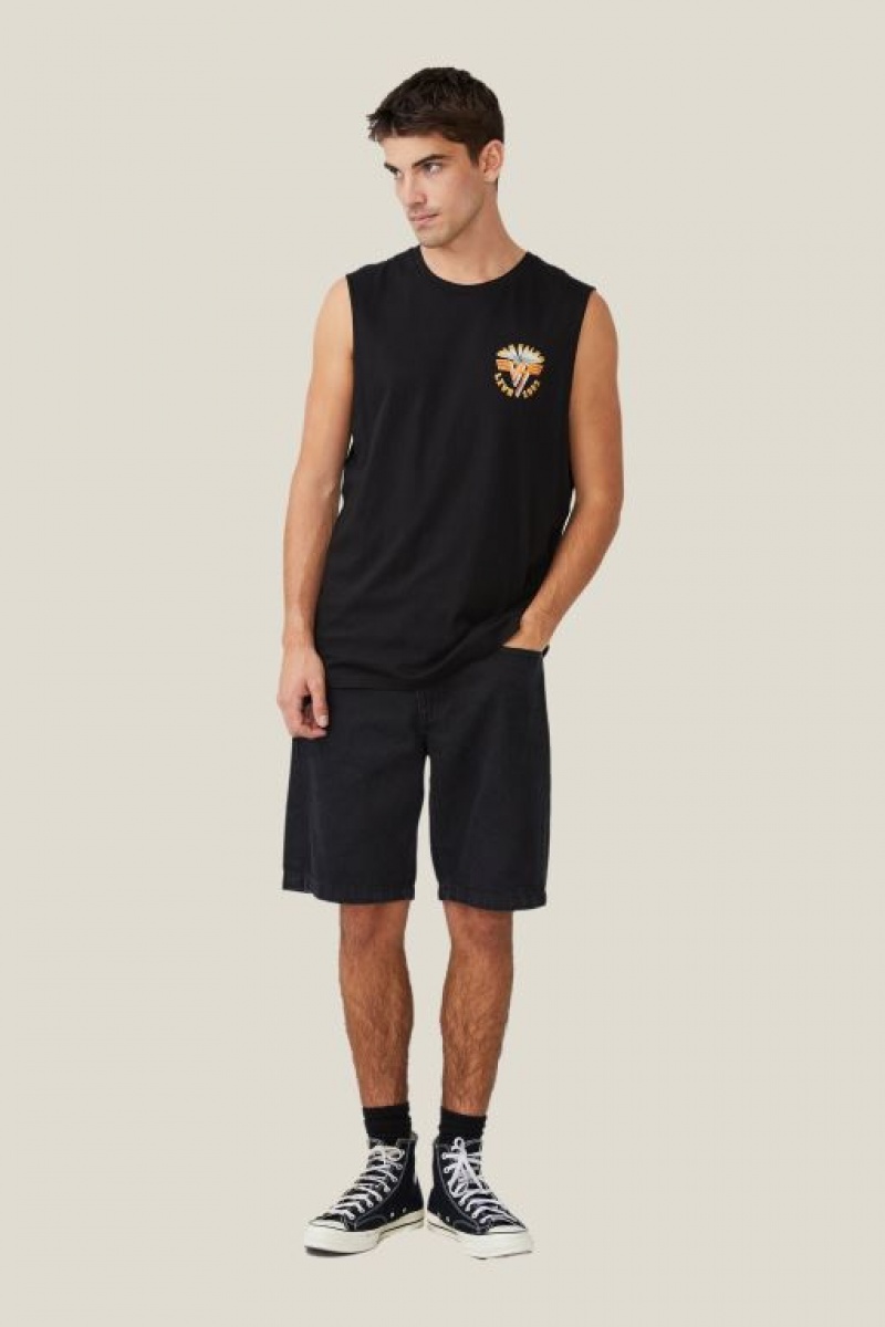 Cotton On Tbar Collab Muscle Men's Tanks Black | nZRuOdPy2vZ
