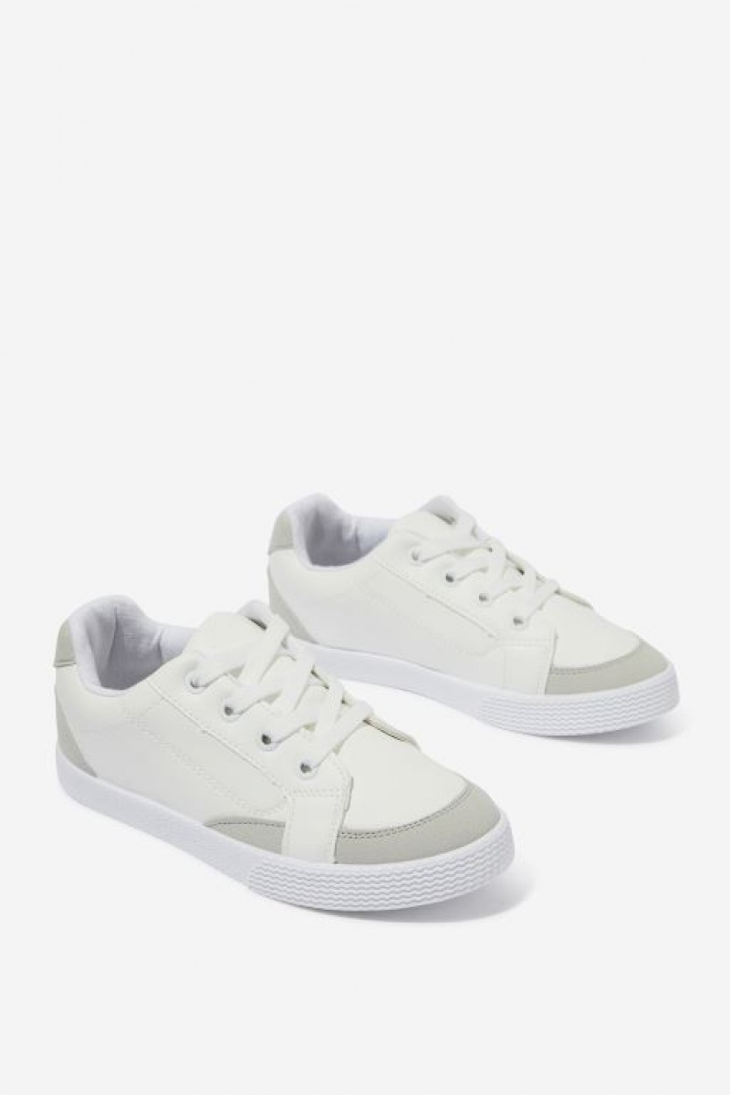 Cotton On Teddy Classic Girls' Sneakers White / Grey | lbwo4ZfqMbi