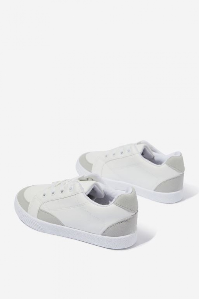 Cotton On Teddy Classic Girls' Sneakers White / Grey | lbwo4ZfqMbi