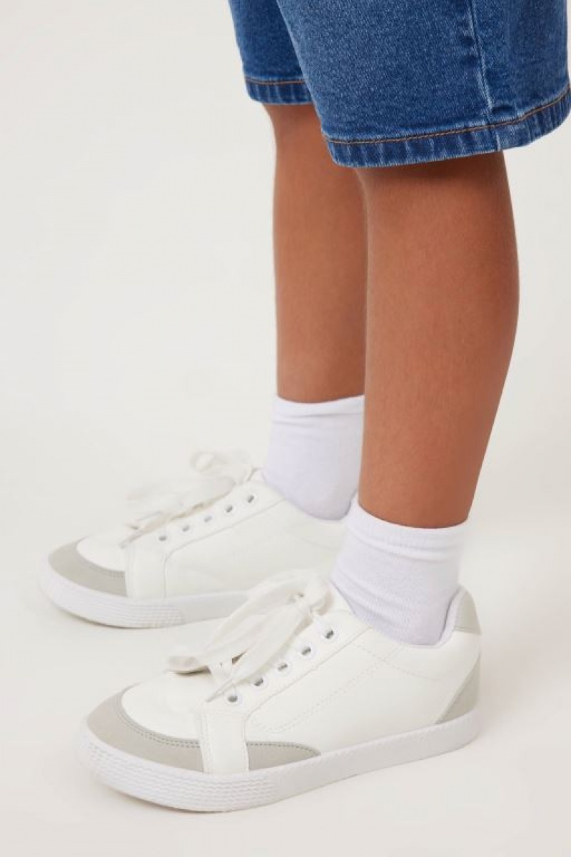 Cotton On Teddy Classic Girls\' Sneakers White / Grey | lbwo4ZfqMbi