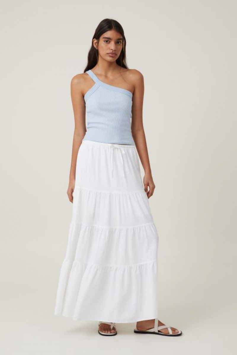 Cotton On The 91 One Shoulder Women's Tanks Blue | 2nXqD5eArFo