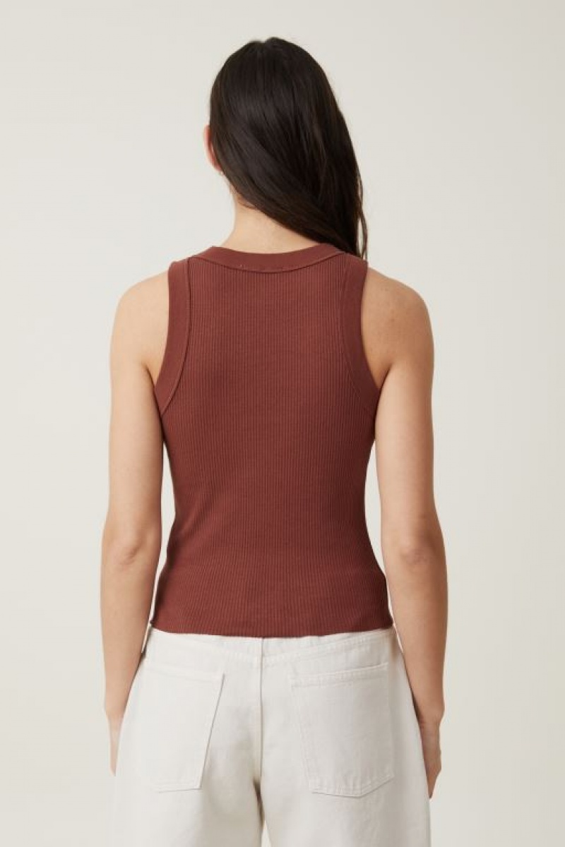 Cotton On The 91 Women's Tanks Brown | T7xeJ5nwc98