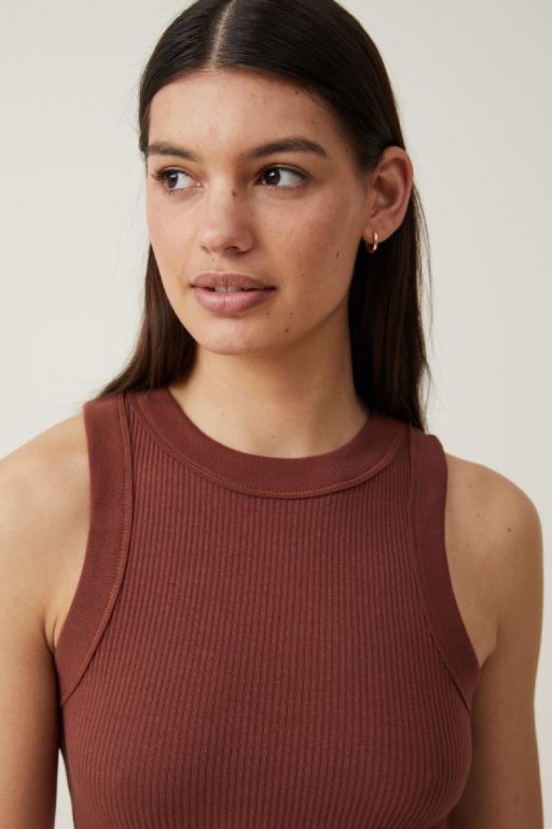 Cotton On The 91 Women's Tanks Brown | T7xeJ5nwc98