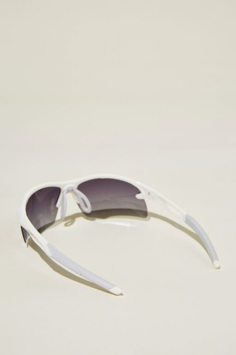 Cotton On The Accelerate Polarized Men's Sunglasses White / Grey | UXKsmVYWhZM
