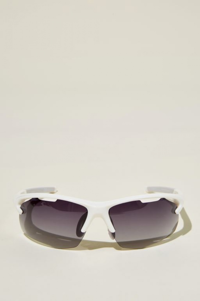 Cotton On The Accelerate Polarized Men\'s Sunglasses White / Grey | UXKsmVYWhZM