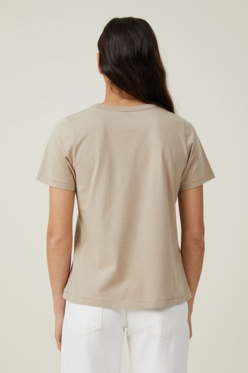 Cotton On The Classic Organic Women's T Shirts Grey Brown | 23L1pwUxttI