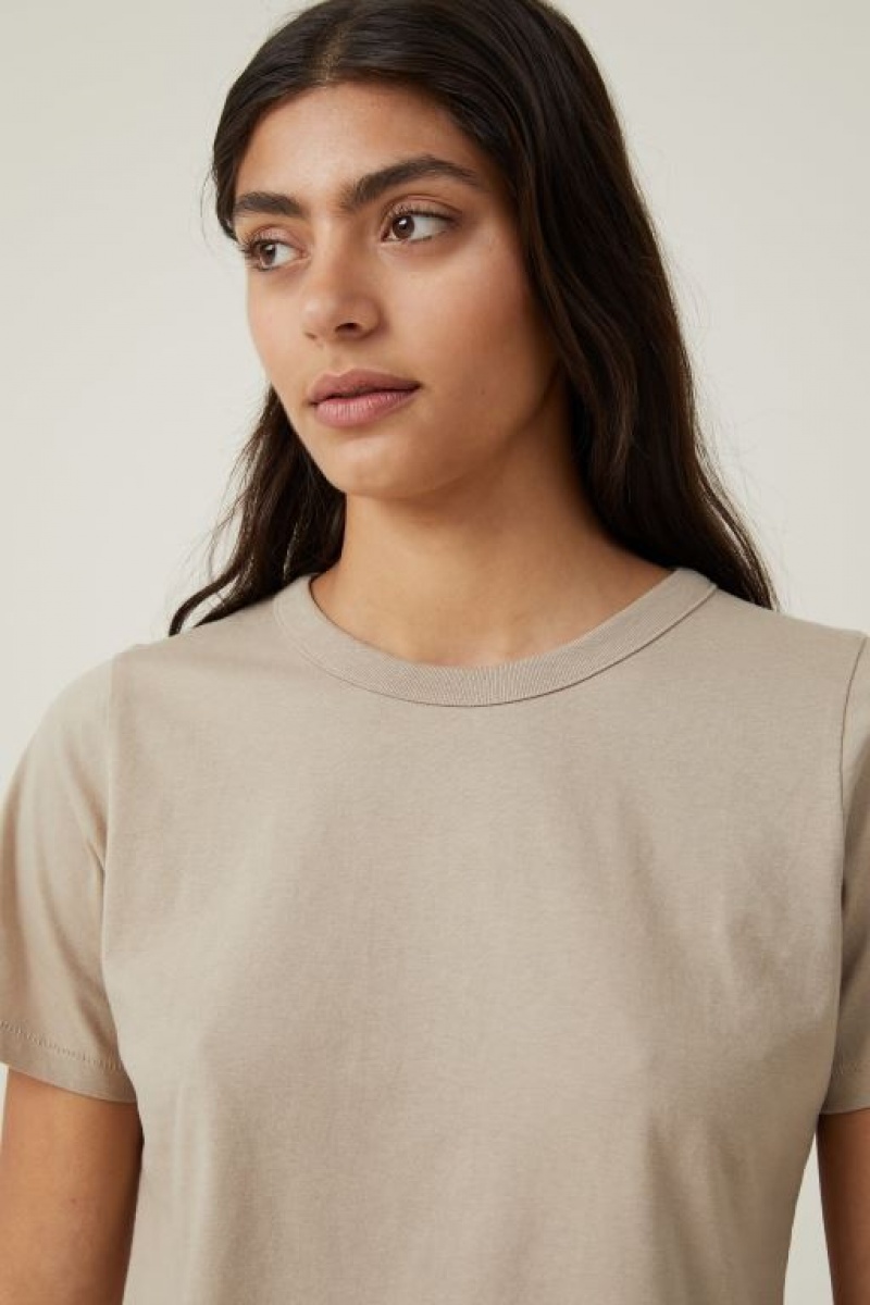 Cotton On The Classic Organic Women's T Shirts Grey Brown | 23L1pwUxttI