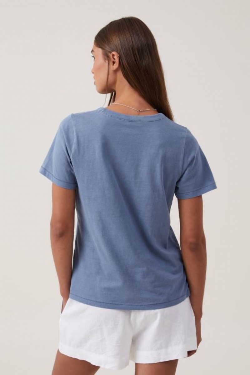 Cotton On The Classic Organic Women's T Shirts Blue | v6Zqq82SOjt