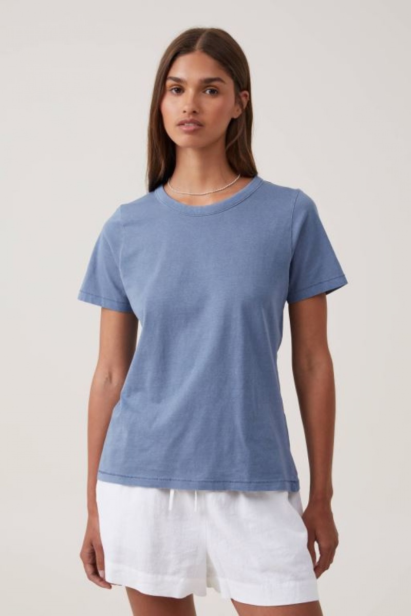 Cotton On The Classic Organic Women\'s T Shirts Blue | v6Zqq82SOjt