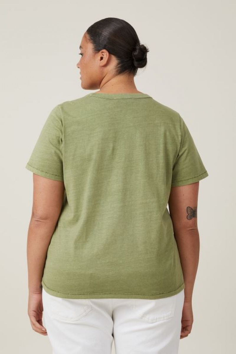 Cotton On The Classic Organic Women's T Shirts Khaki | OsTQdiWg20G