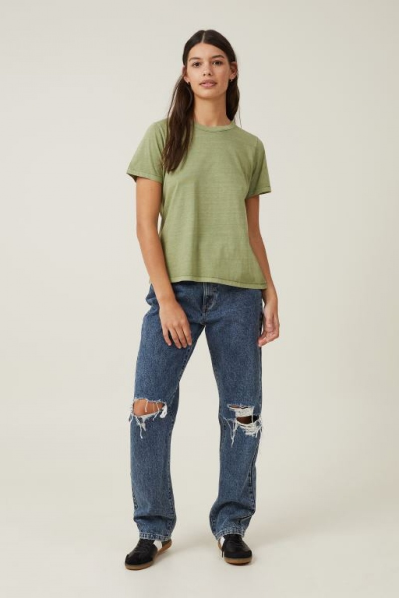 Cotton On The Classic Organic Women's T Shirts Khaki | OsTQdiWg20G
