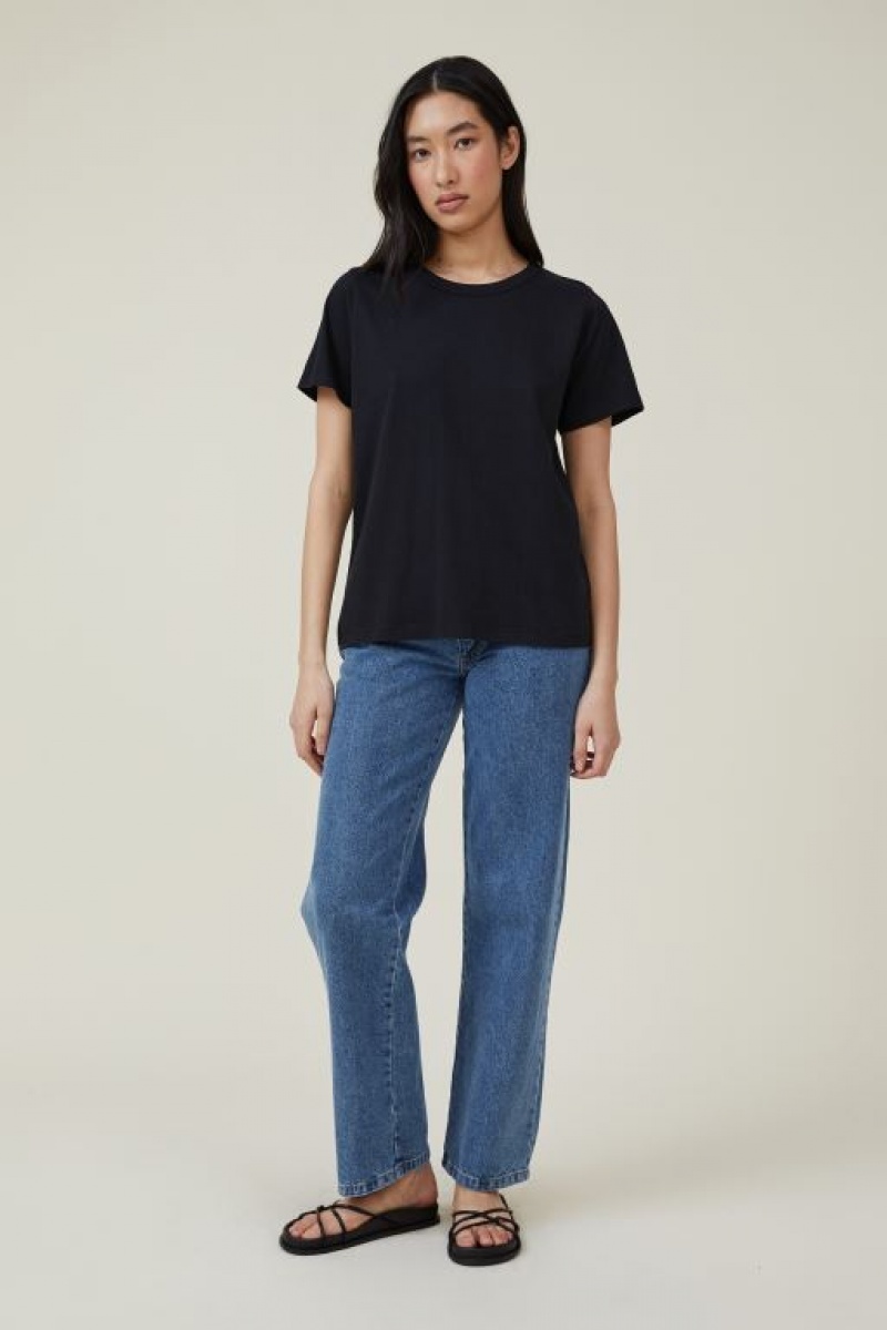 Cotton On The Classic Organic Women's T Shirts Black | ZfPyGXmlTx5