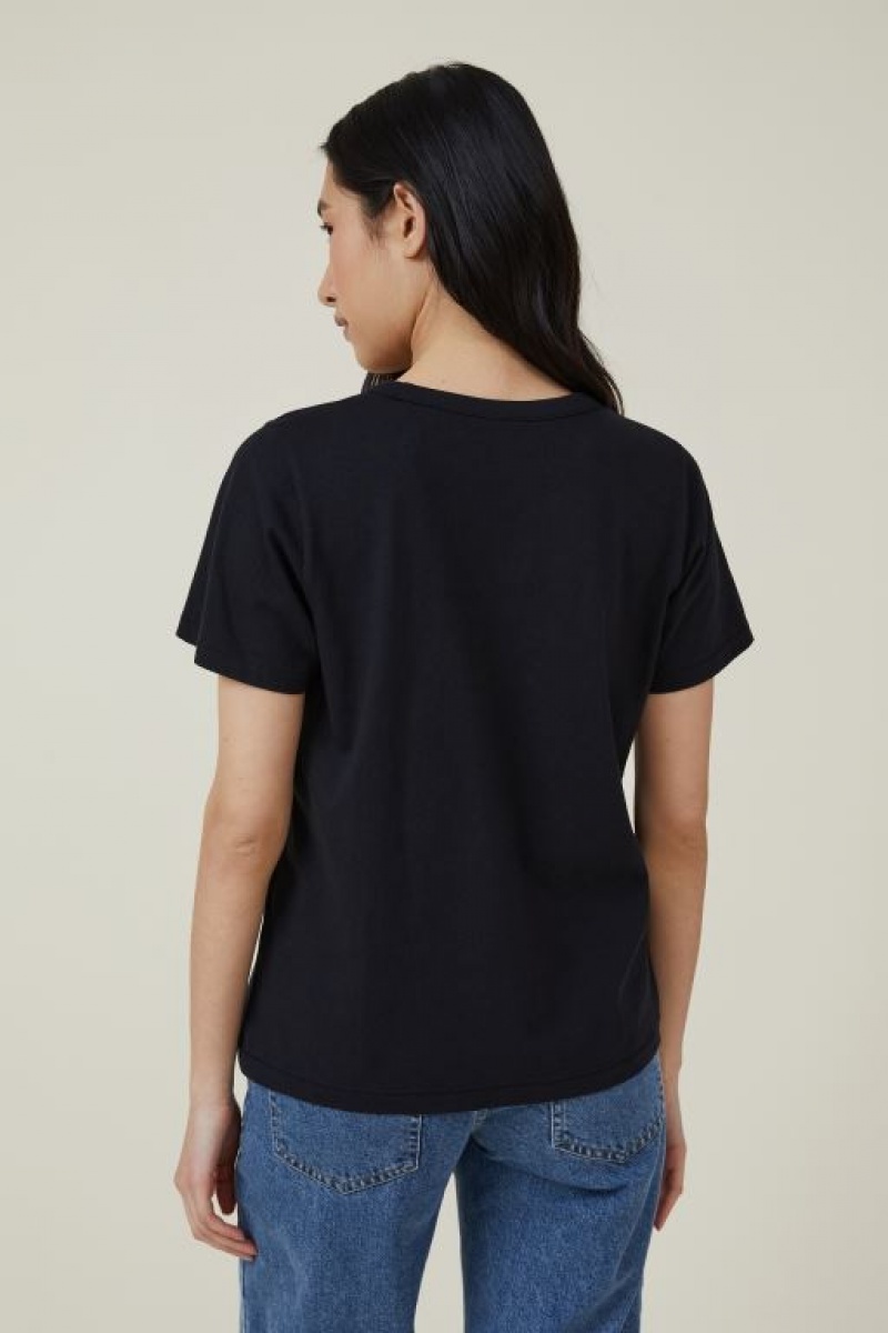 Cotton On The Classic Organic Women's T Shirts Black | ZfPyGXmlTx5