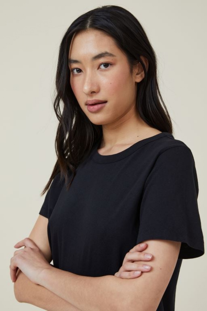 Cotton On The Classic Organic Women's T Shirts Black | ZfPyGXmlTx5