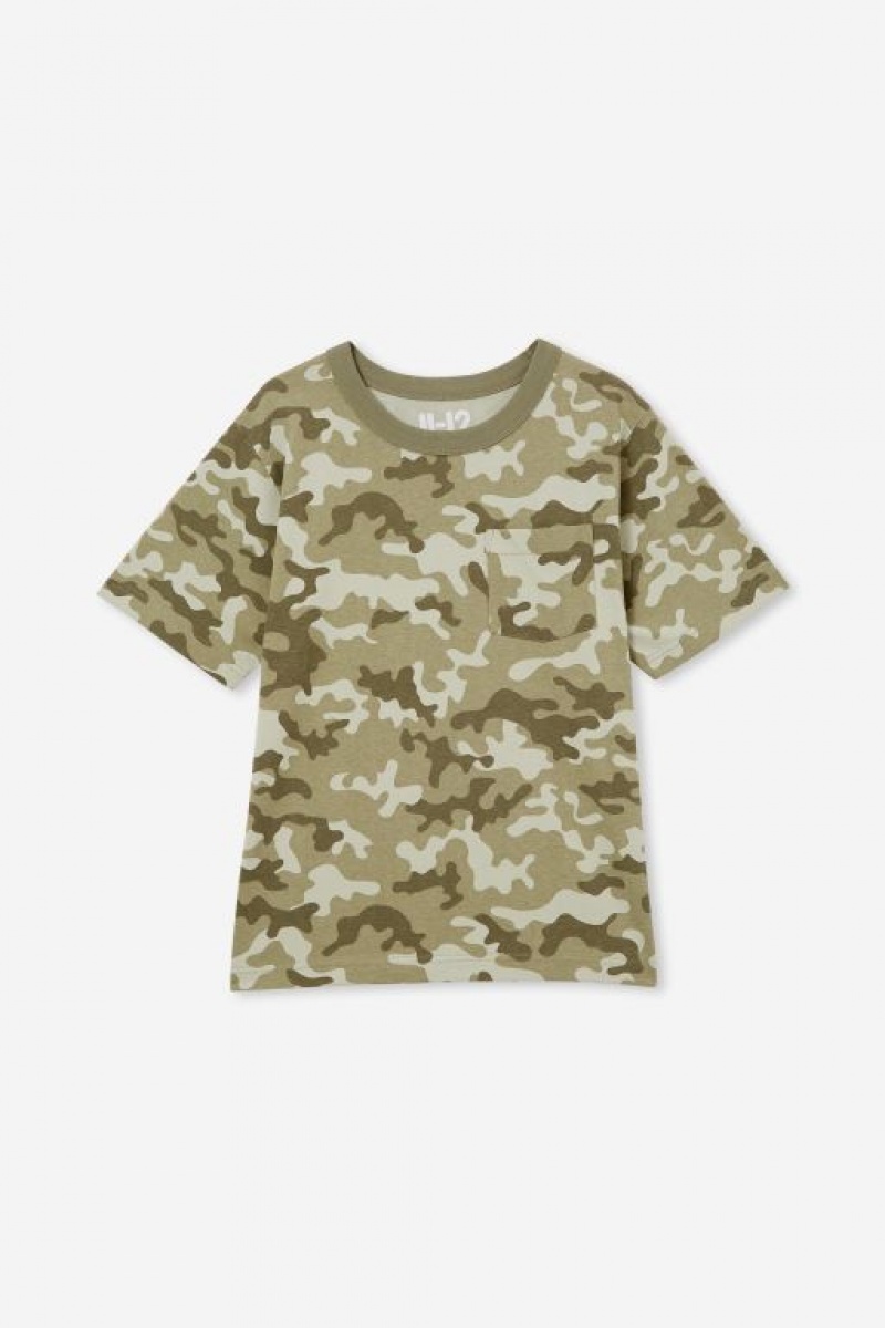 Cotton On The Eddy Essential Short Sleeve Boys\' T Shirts Camo | azHuGTpA4Gw