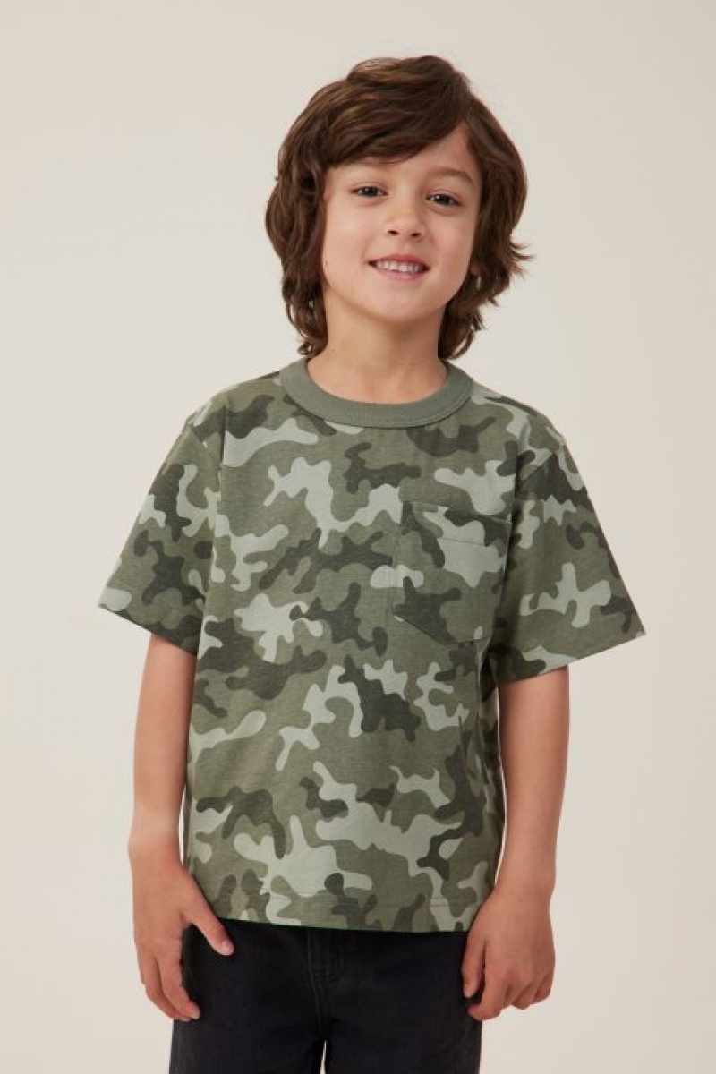 Cotton On The Essential Short Sleeve Boys\' T Shirts Camo | GILOfJF71Tt