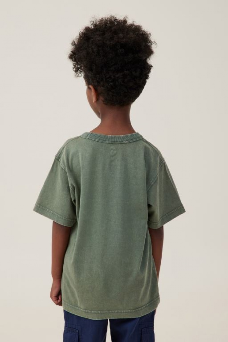 Cotton On The Essential Short Sleeve Boys' T Shirts Green Wash | YLAnuPoHPaX