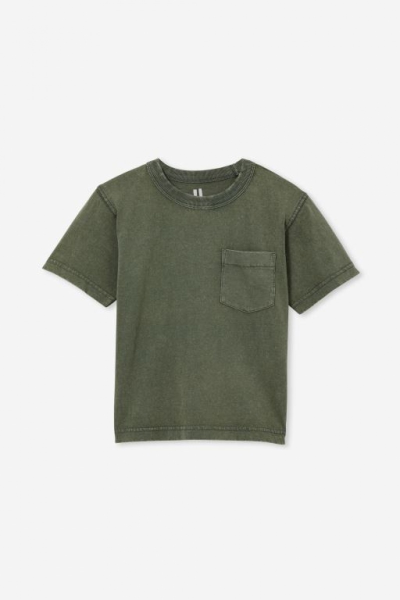 Cotton On The Essential Short Sleeve Boys' T Shirts Green Wash | YLAnuPoHPaX