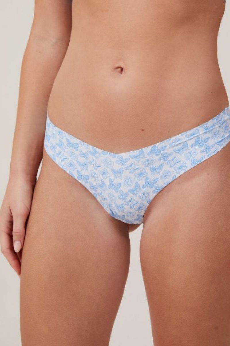 Cotton On The Invisible Brief Women's Thong Blue | CKWIEsNRfvj