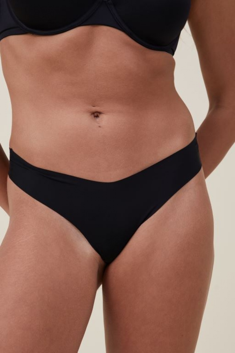 Cotton On The Invisible Brief Women's Thong Black | 6EKmSVM8Z73