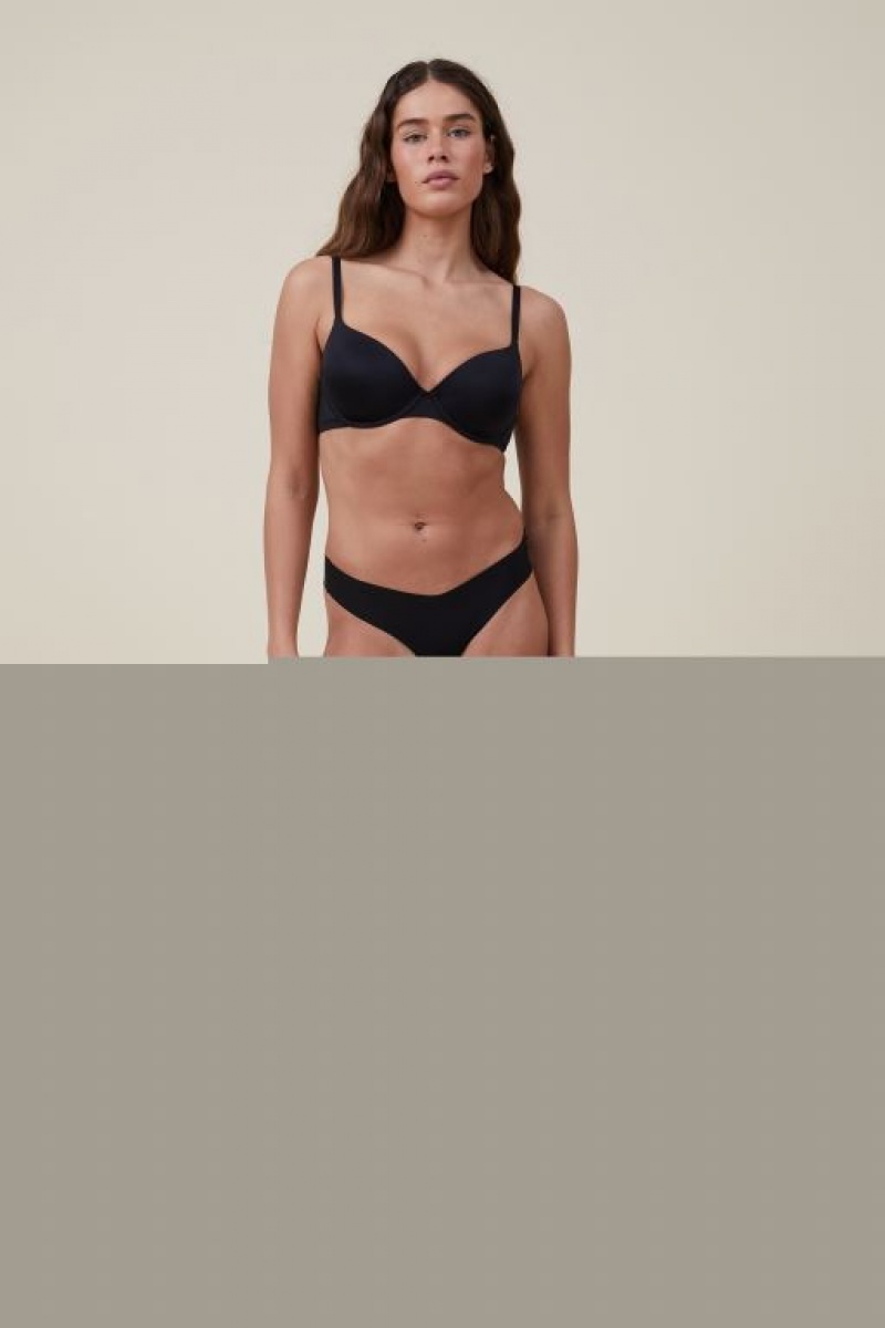 Cotton On The Invisible Brief Women's Thong Black | 6EKmSVM8Z73