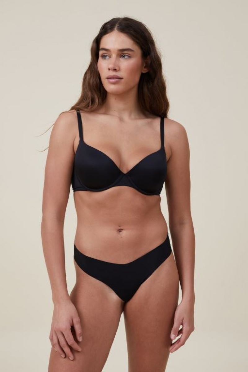 Cotton On The Invisible Brief Women\'s Thong Black | 6EKmSVM8Z73