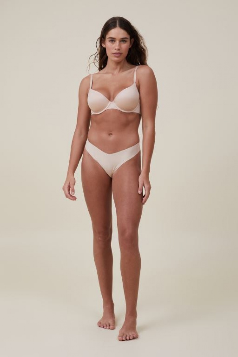 Cotton On The Invisible Brief Women's Thong Frappe | SOH8LlQW121